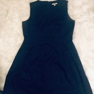 Eva mended navy blue pattered dress